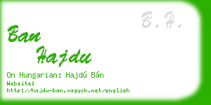 ban hajdu business card